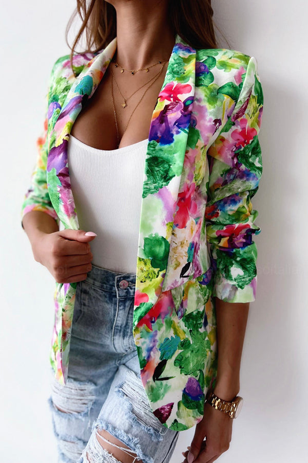 WW | Freie und Echte Florale Revers Freizeitanzug Blazer