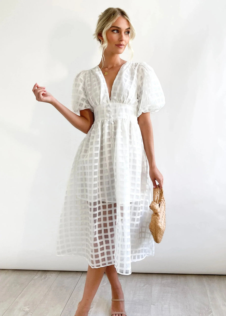WW | Midikleid mit Puffärmeln
