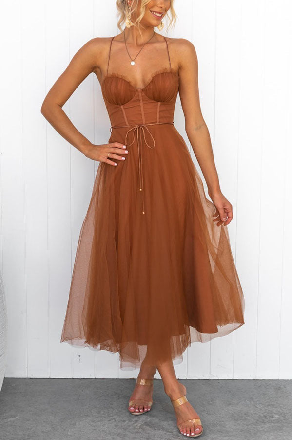 WW | Maxi Kleid Elegantes Fließendes Design V-Ausschnitt Ärmellos Leichtes Gewebe