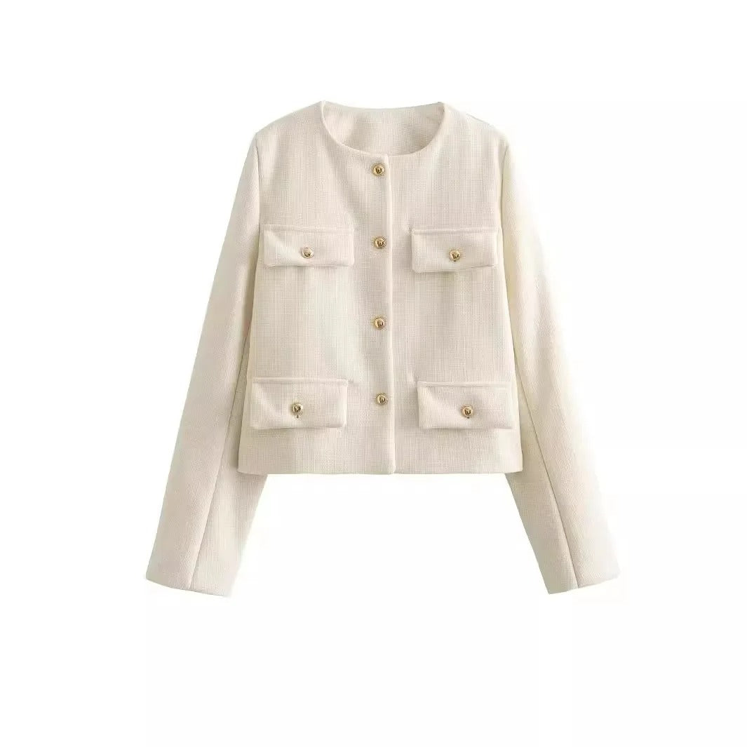 WW | Schicke und elegante Blazerjacke mit Knopfverschluss für Damen