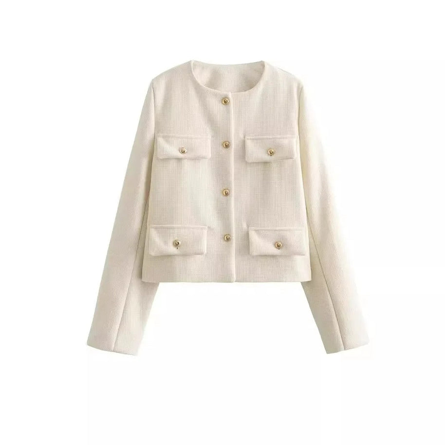 WW | Schicke und elegante Blazerjacke mit Knopfverschluss für Damen