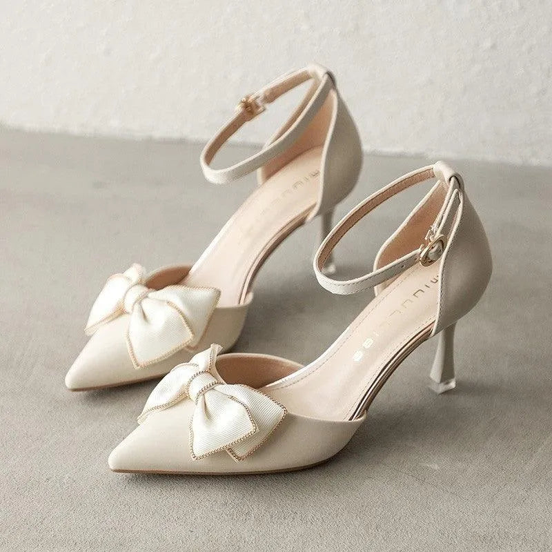 WW | Pumps für Damen mit Schleife und Spitzenabsatz