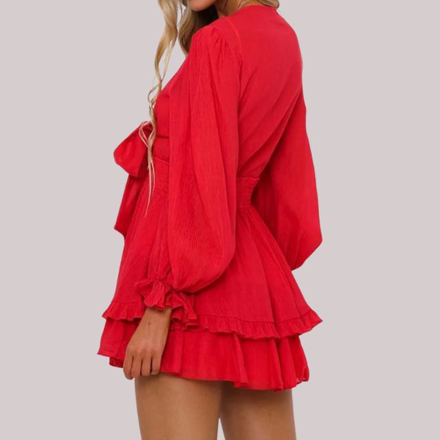 WW | Wickelkleid mit Rüschen und Taillenban