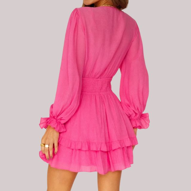 WW | Wickelkleid mit Rüschen und Taillenban