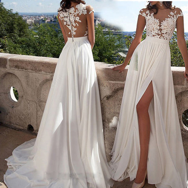 WW | Spitzen-Spalt-Abendkleid