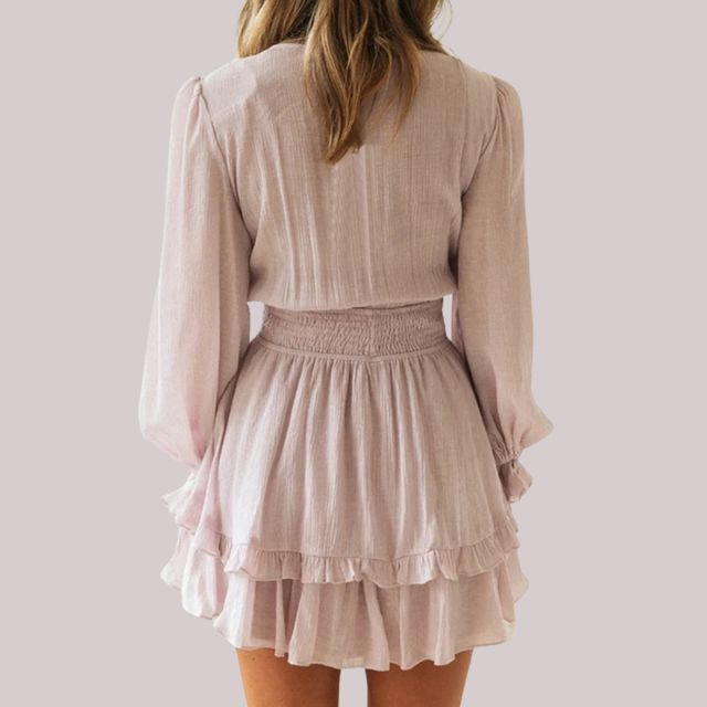 WW | Wickelkleid mit Rüschen und Taillenban