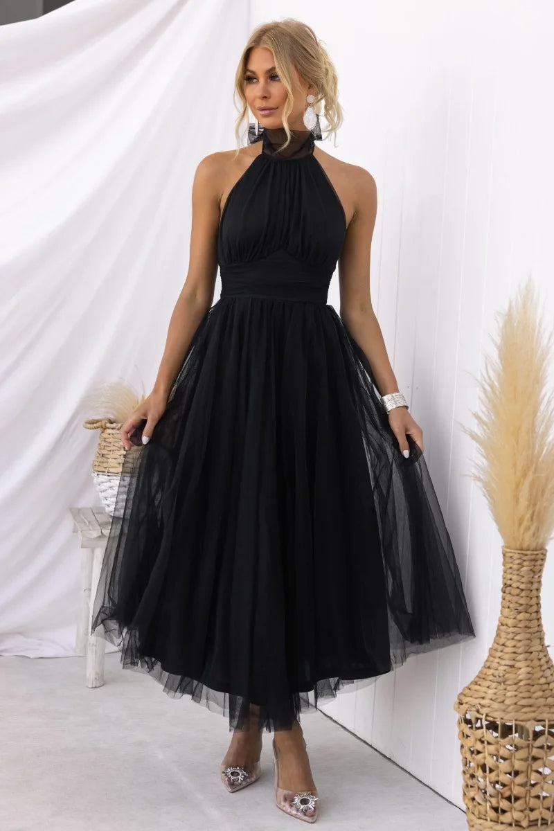 WW | Halter Tüll Midi Kleid