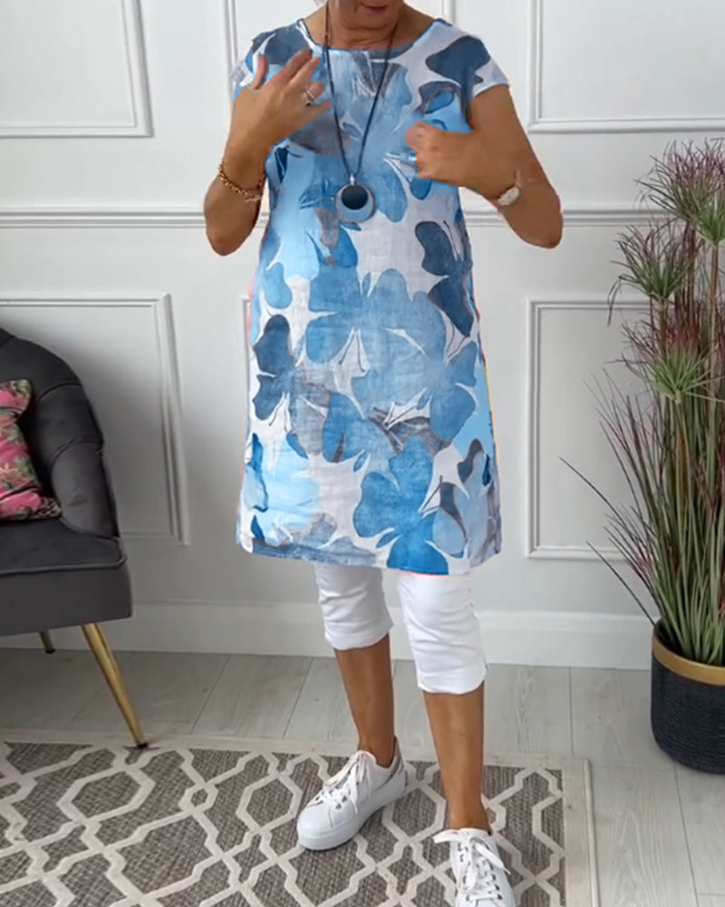 WW | Lässiges Longtop mit Farbenfrohem Blumenprint