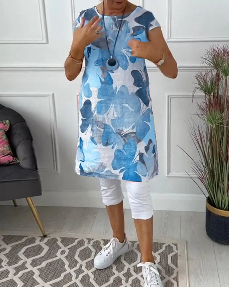 WW | Sommerkleid mit Asymmetrischem Schnitt und Hohem Schlitz