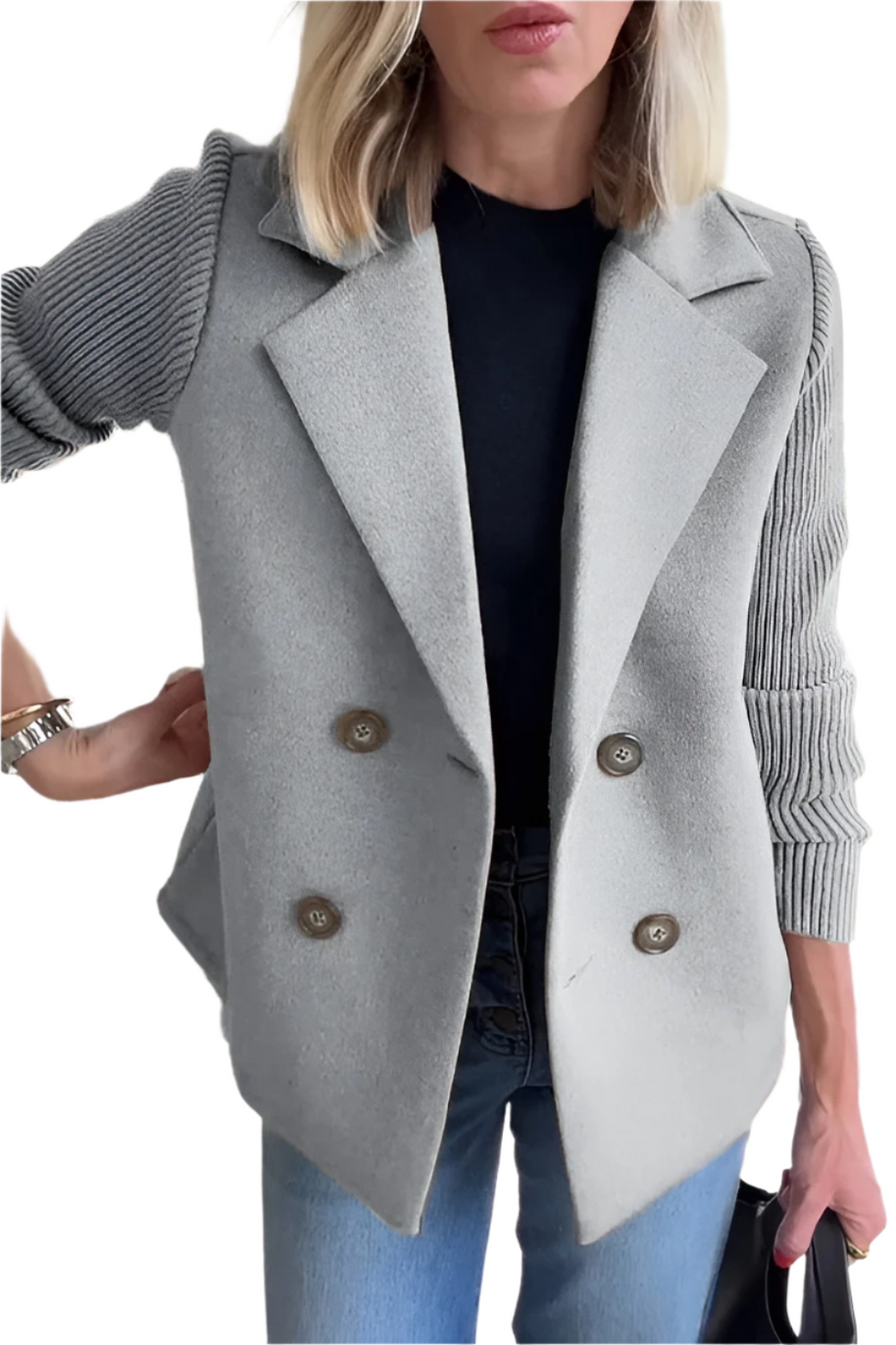 WW | Damen Blazer aus veganer Wolle mit gestrickten Ärmeln