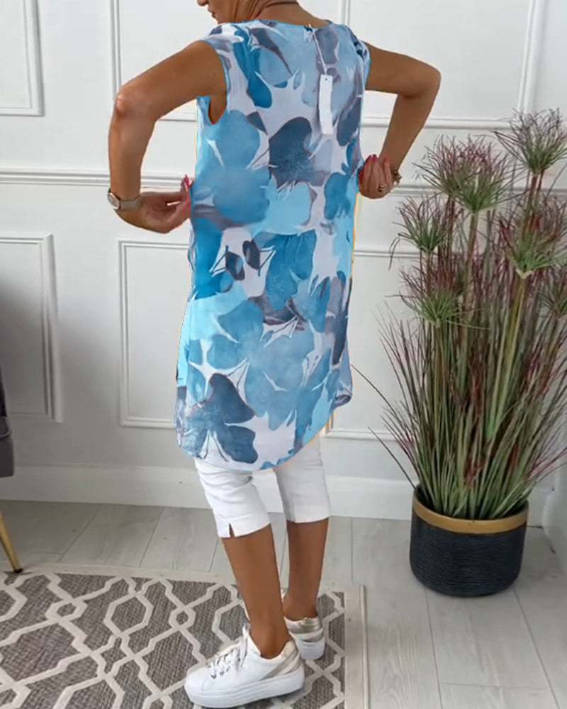 WW | Lässiges Longtop mit Farbenfrohem Blumenprint