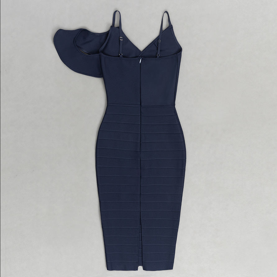 Midikleid mit Umschlagbund | Blau