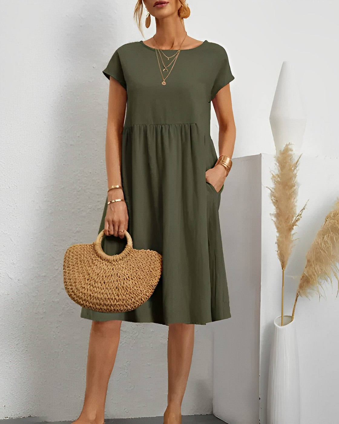WW | Midi-Kleid mit Seitentaschen