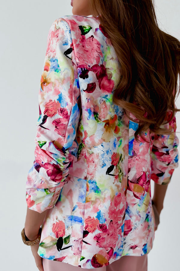 WW | Freie und Echte Florale Revers Freizeitanzug Blazer