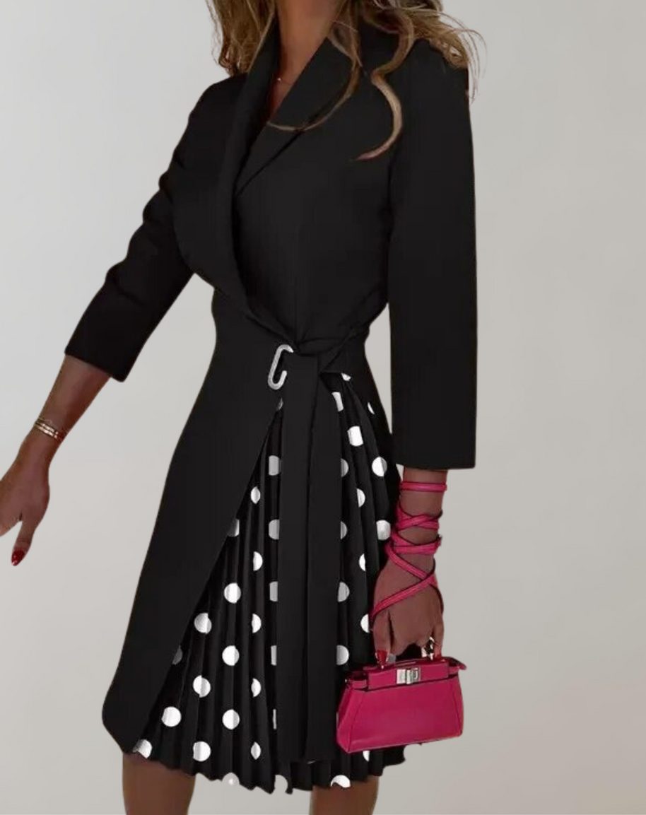 WW - Damen Kleid Druck gekerbt