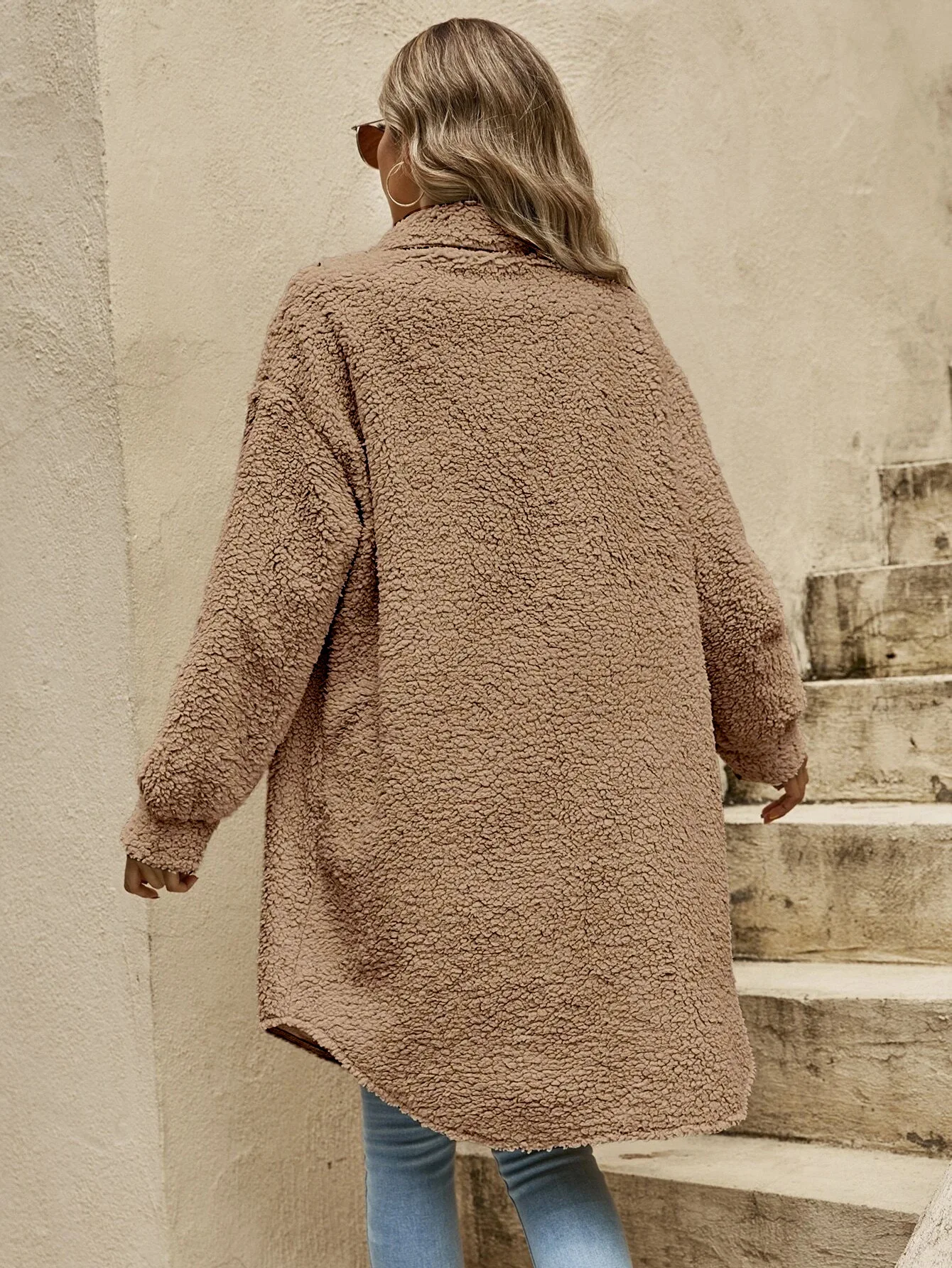 WW | Teddyjacke - bequeme lange Damenjacke
