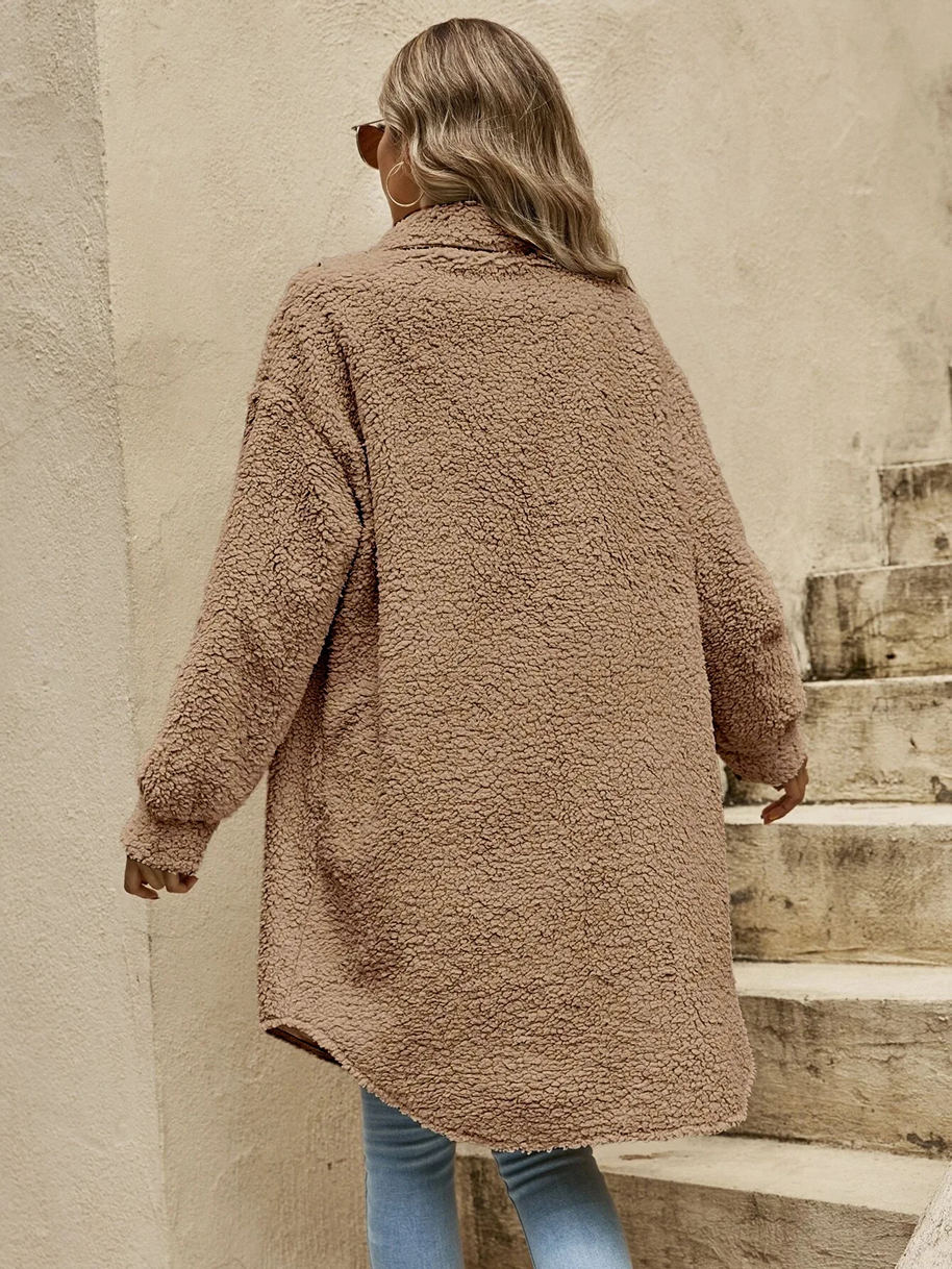WW | Teddyjacke - bequeme lange Damenjacke