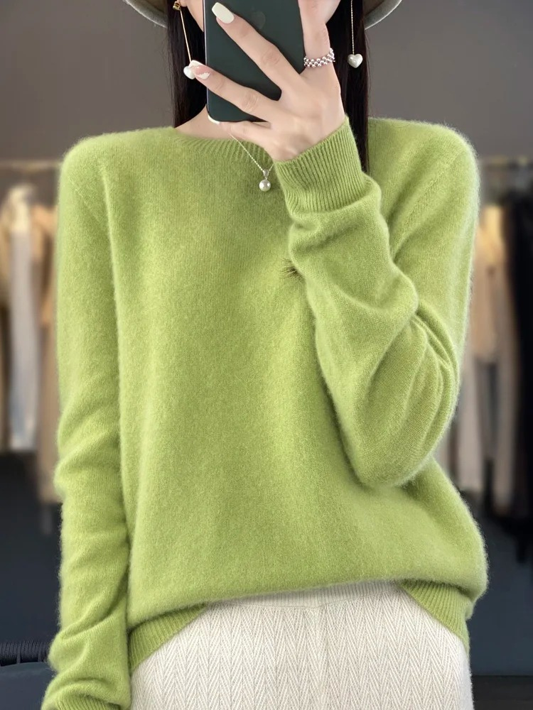 WW | Kaschmir Pullover Damen Runder Ausschnitt Weicher und Eleganter Strickpullover