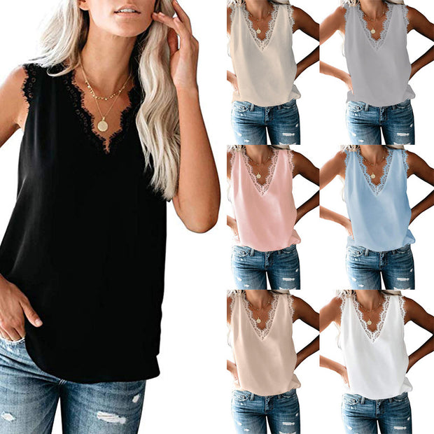 Damen Bluse mit elegantem Spitzeneinsatz WW
