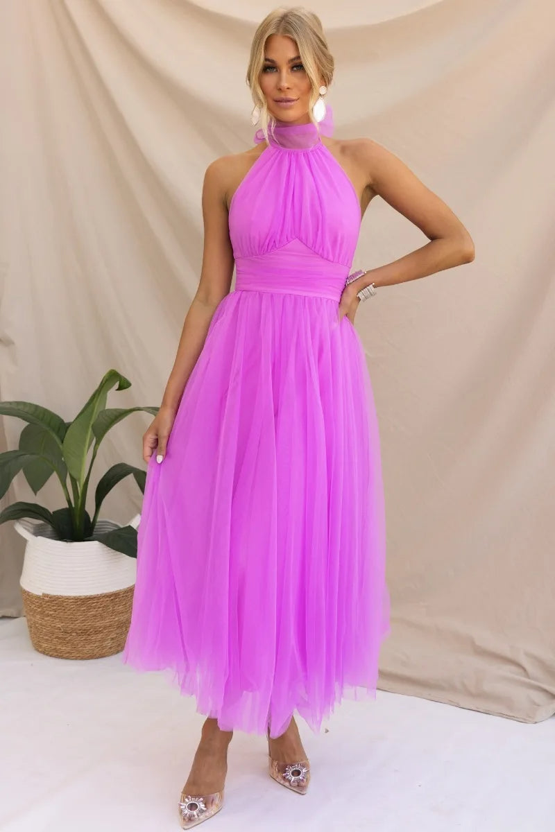WW | Halter Tüll Midi Kleid