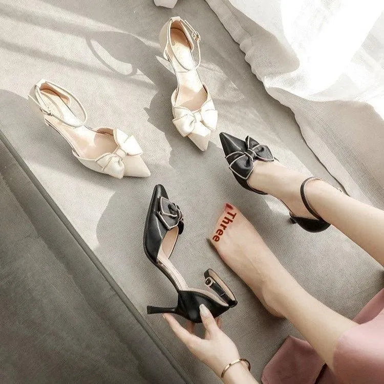 WW | Pumps für Damen mit Schleife und Spitzenabsatz