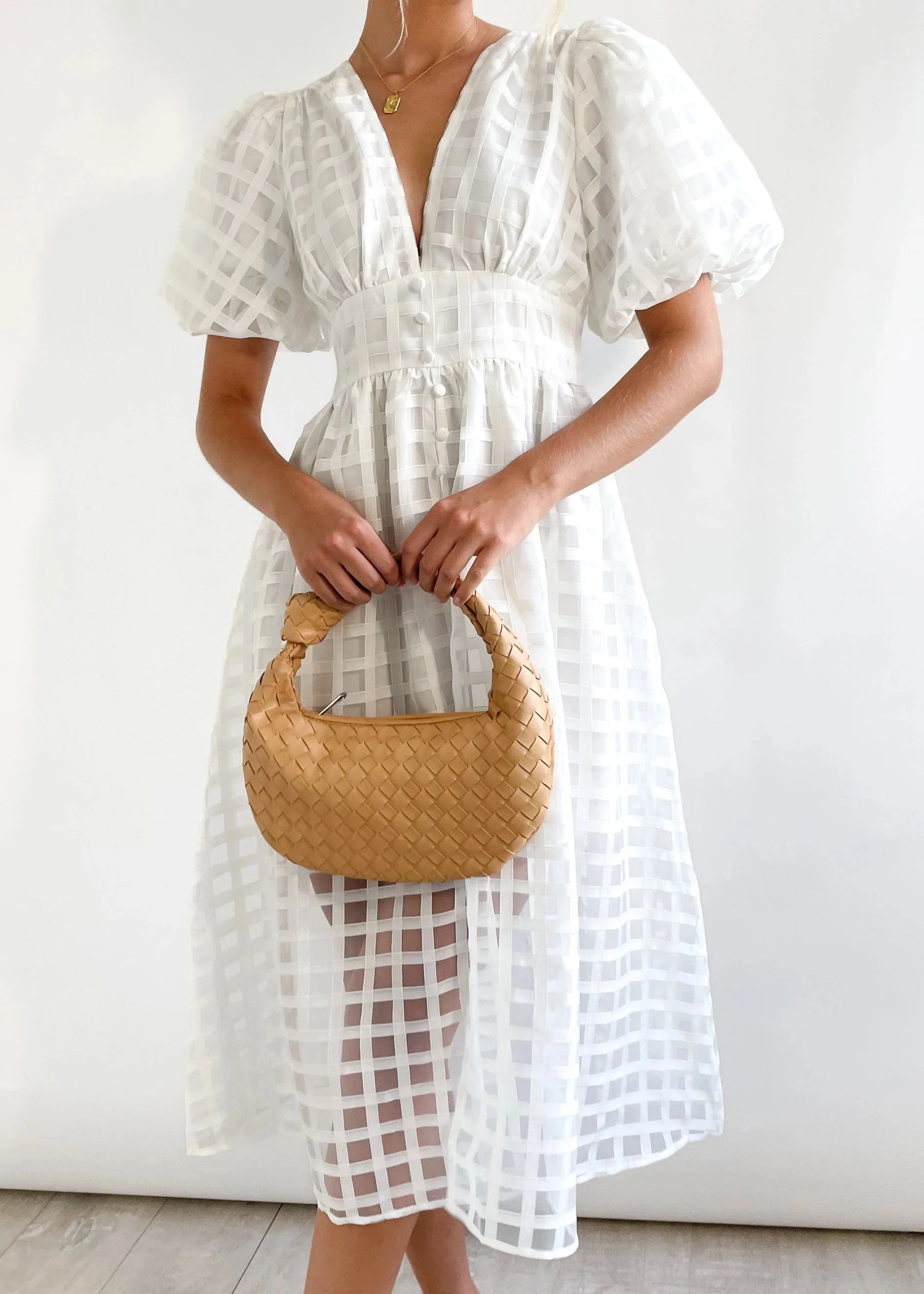 WW | Midikleid mit Puffärmeln