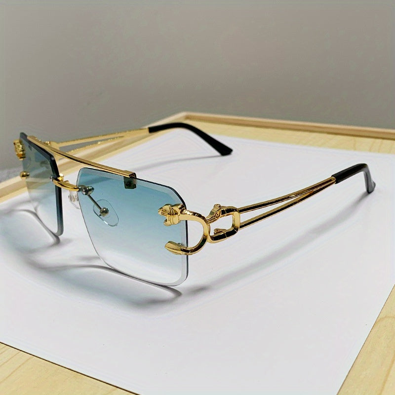 WW | Trendige Quadratische Randlose Sonnenbrille Für Herren