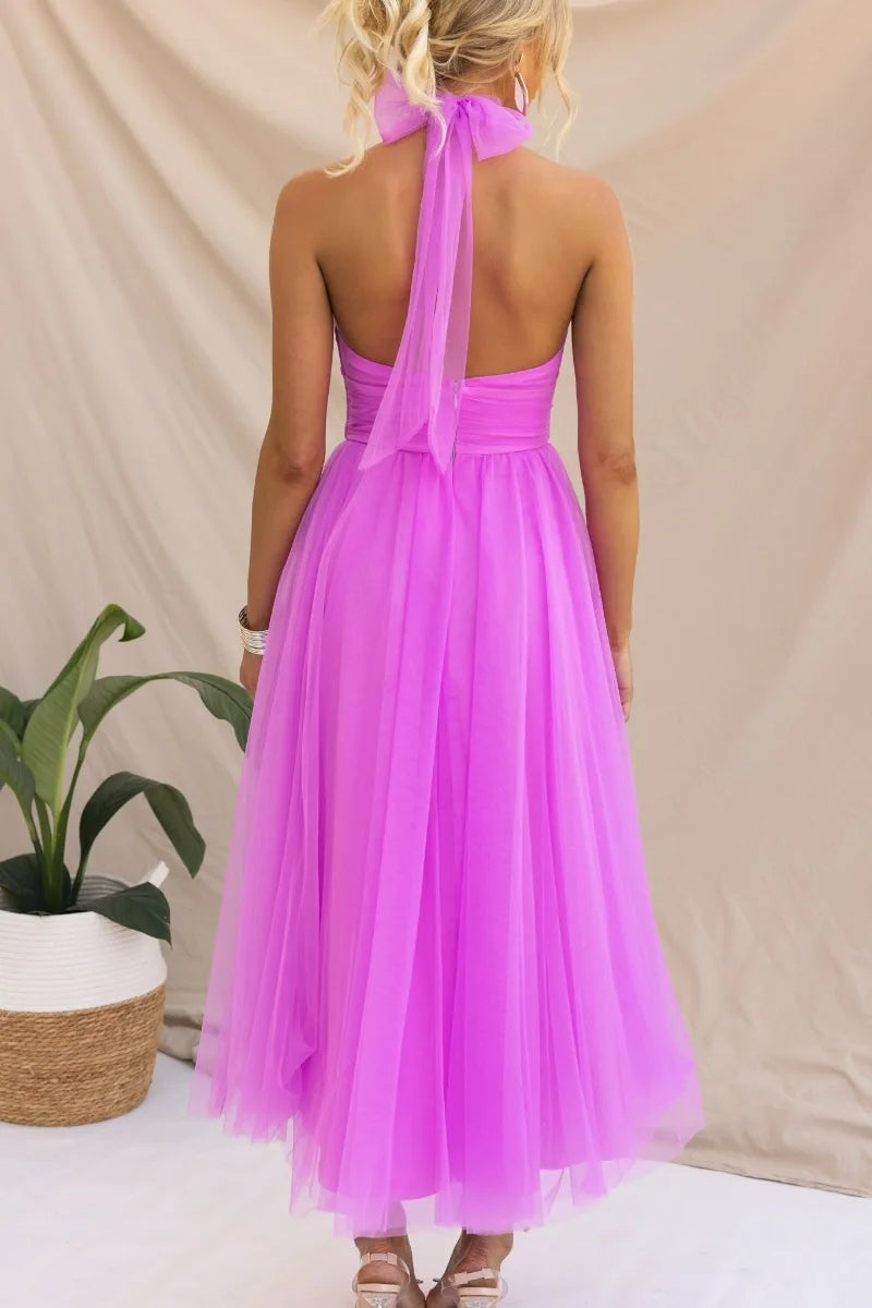 WW | Halter Tüll Midi Kleid