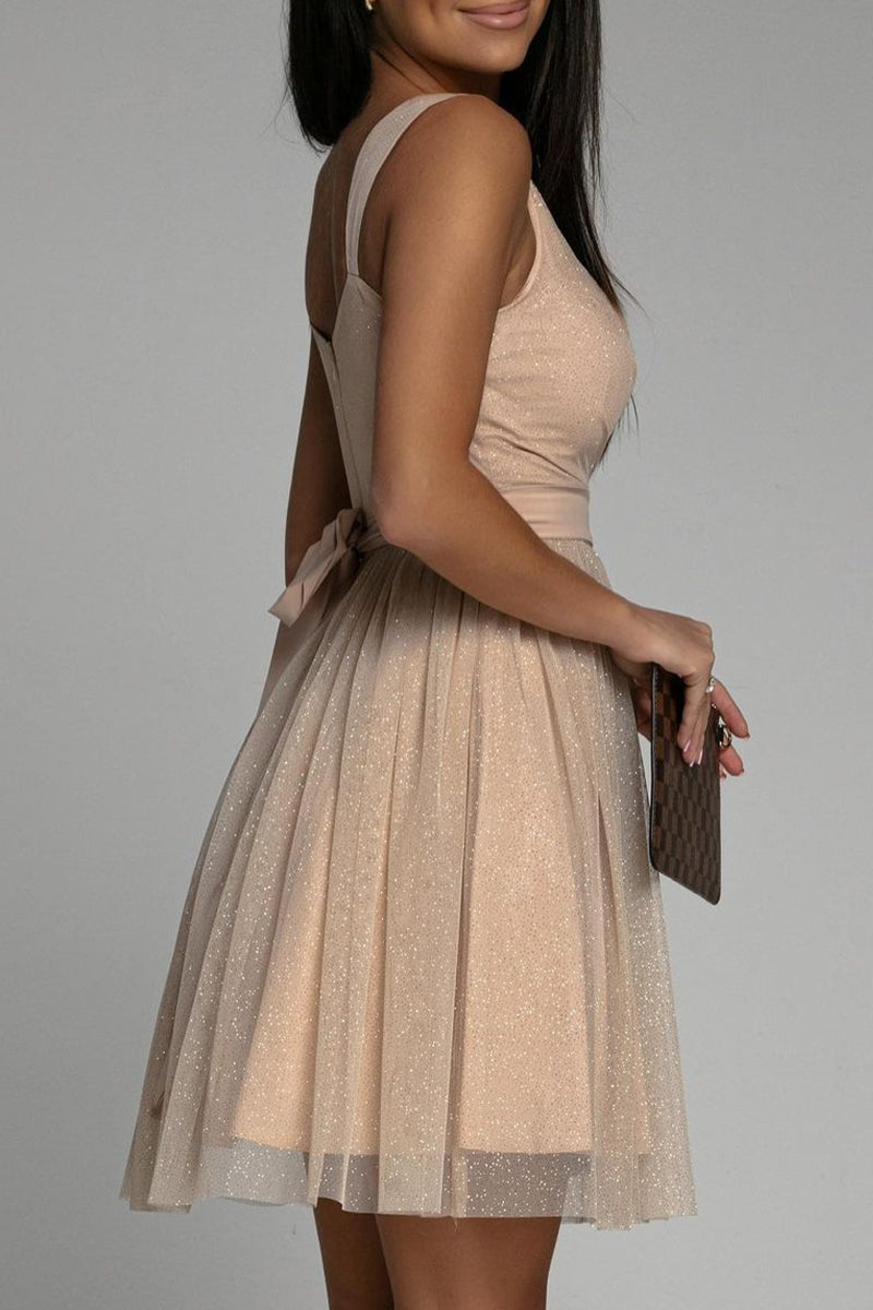 WW | Sexy Elegante Druck Mesh V-Ausschnitt Abendkleid Kleider