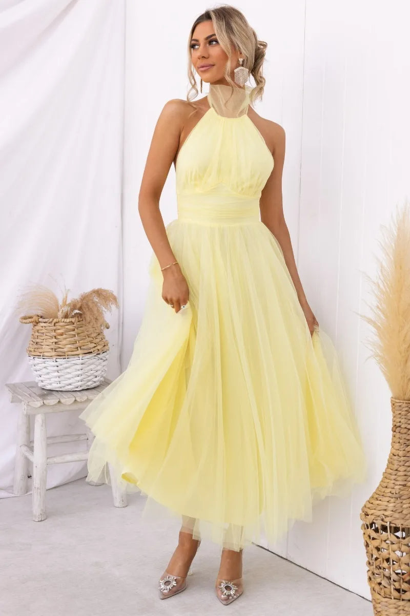 WW | Halter Tüll Midi Kleid
