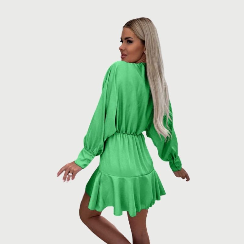 WW | Minikleid mit langen Ärmeln und Rüschen-Saum