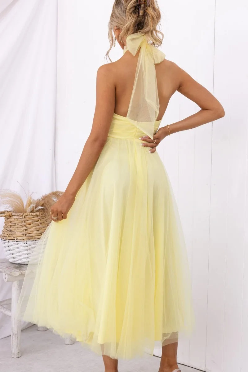 WW | Halter Tüll Midi Kleid