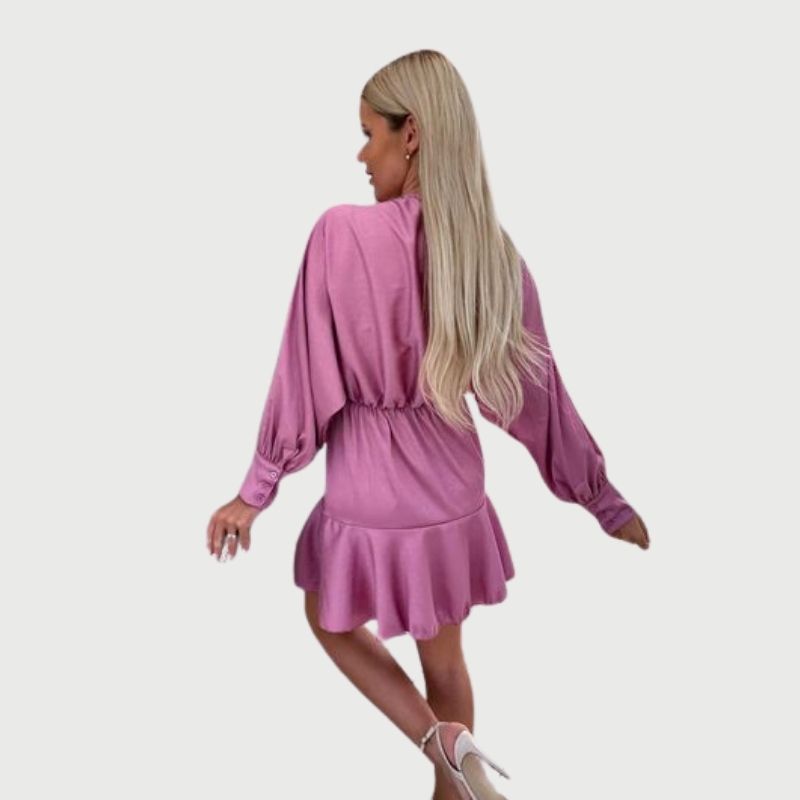 WW | Minikleid mit langen Ärmeln und Rüschen-Saum
