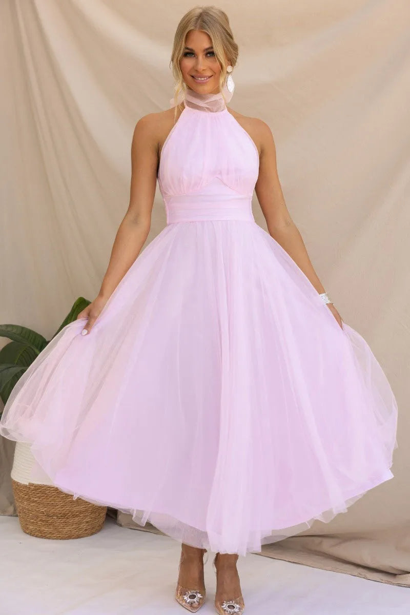 WW | Halter Tüll Midi Kleid