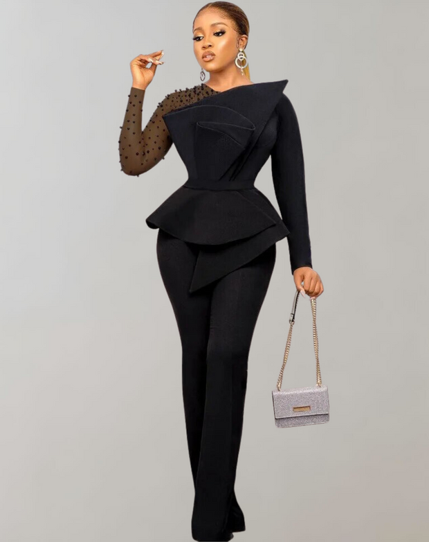 WW - Vintage Perlen Mesh Langarmshirt