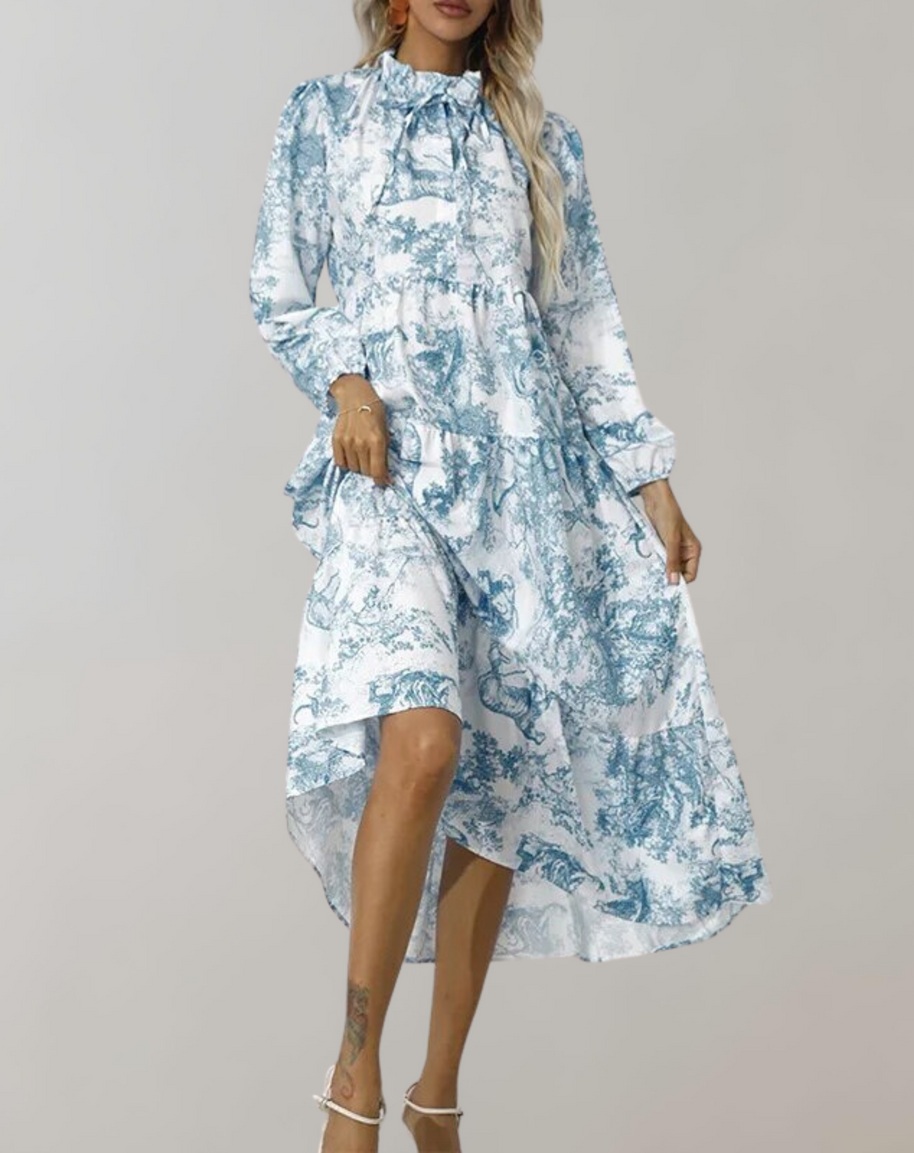 WW - Neue Langarm Frauen Midi-Kleid