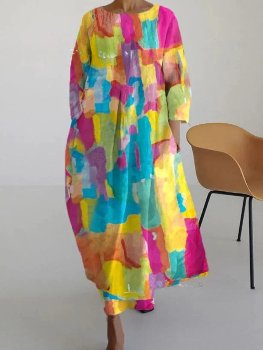 WW | Elegante Farbenfrohe Sommer Maxi Kleid
