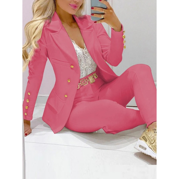 WW – Set aus Blazer und Hose mit großem Kragen