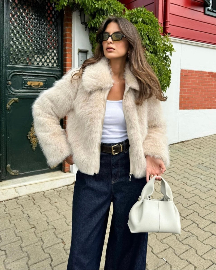 WW | Flauschige Pelzjacke Für Winter