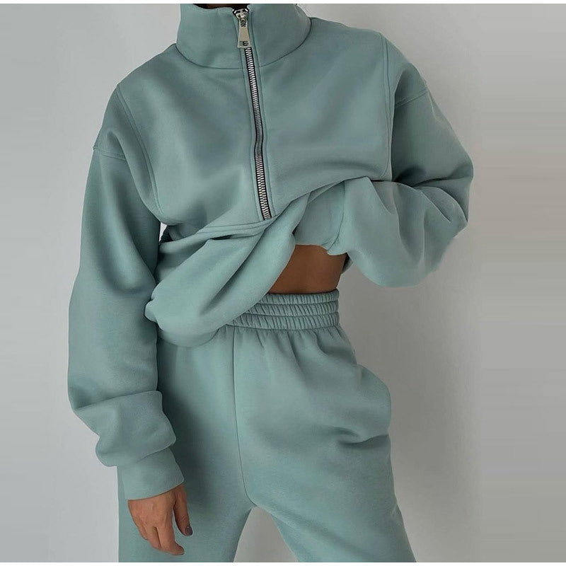 WW | teiliges sportliches Set - trendige Damen Sweatjacke mit Jogginghose