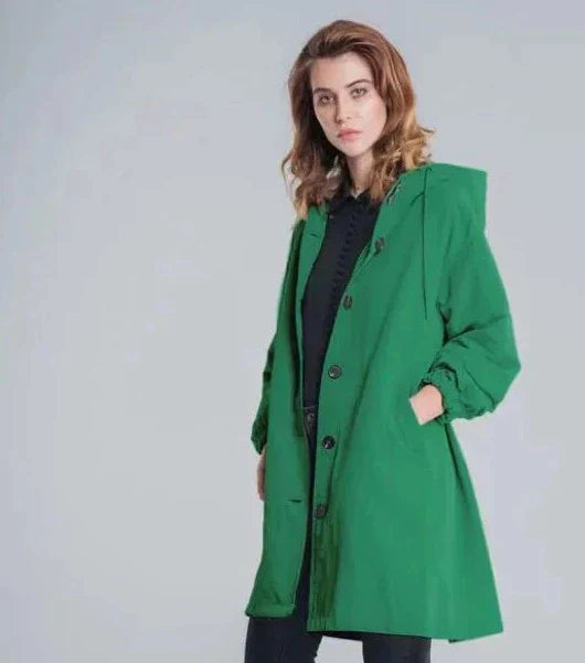 Übergroße Kapuzen-Windbreaker-Regenjacke