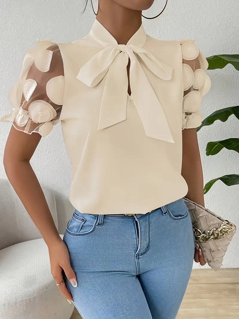 WW | Bluse mit Transparenten Puffärmeln