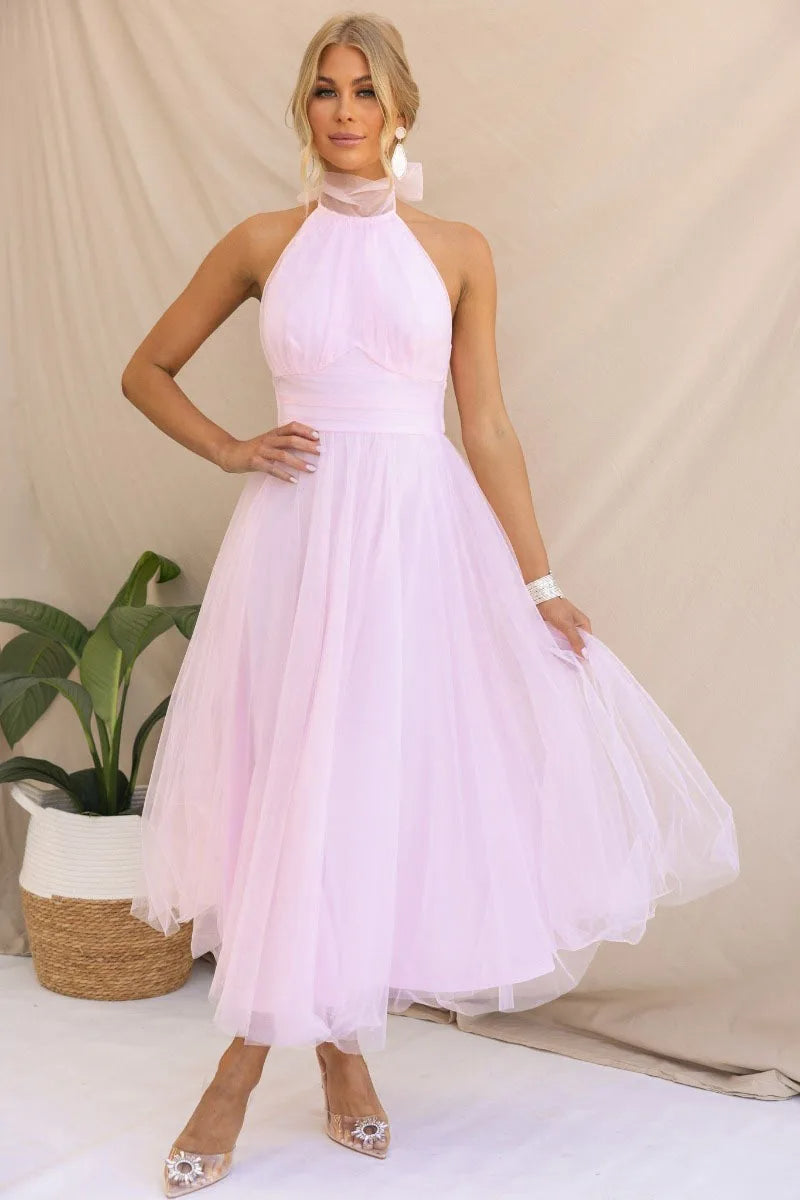 WW | Halter Tüll Midi Kleid