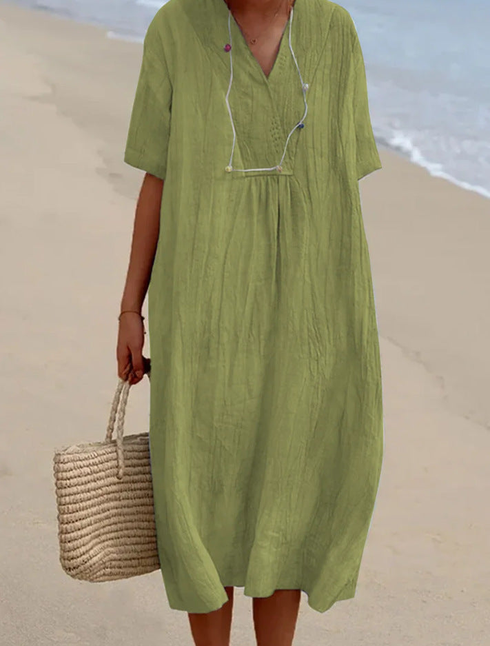 WW | Sommerkleid Aus Baumwolle Und Leinen