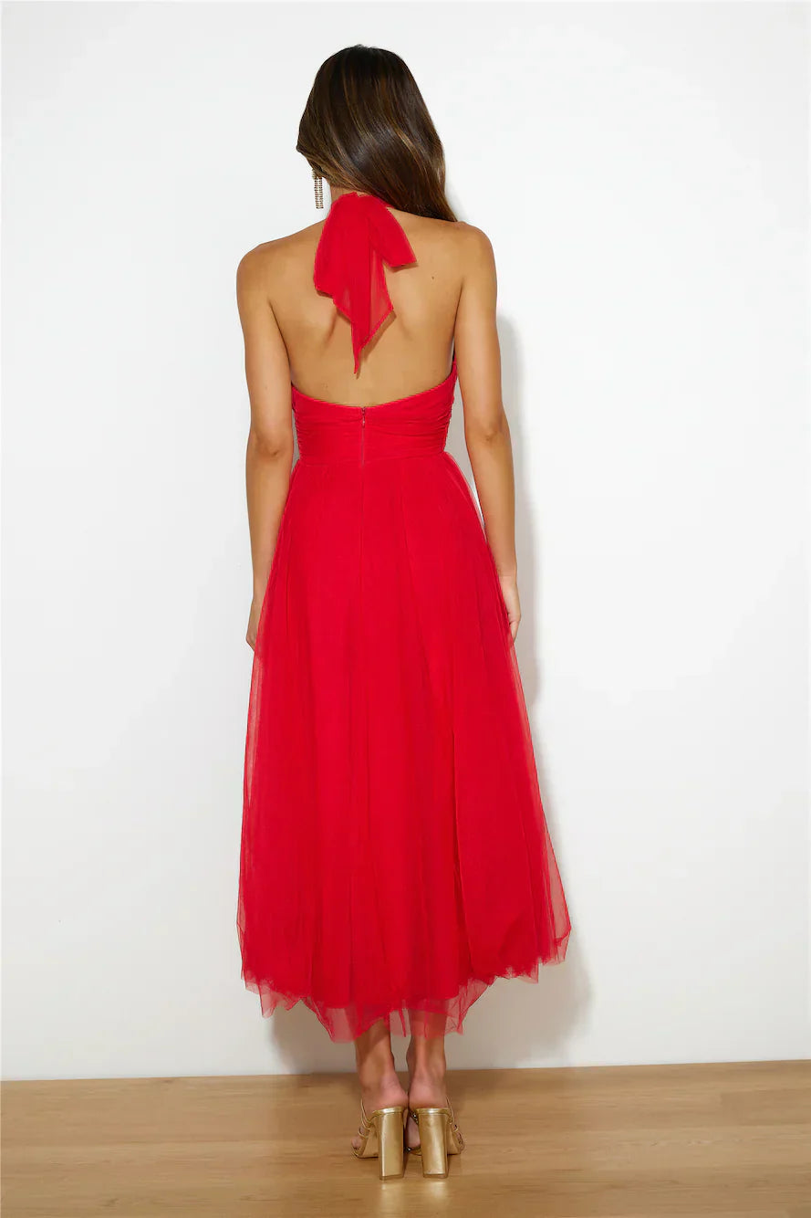 WW | Halter Tüll Midi Kleid