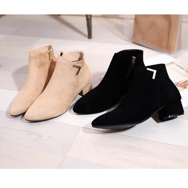 WW | Stiefeletten Mit Spitzem Schuh Und Seitenreißverschluss Damen Stiefeletten