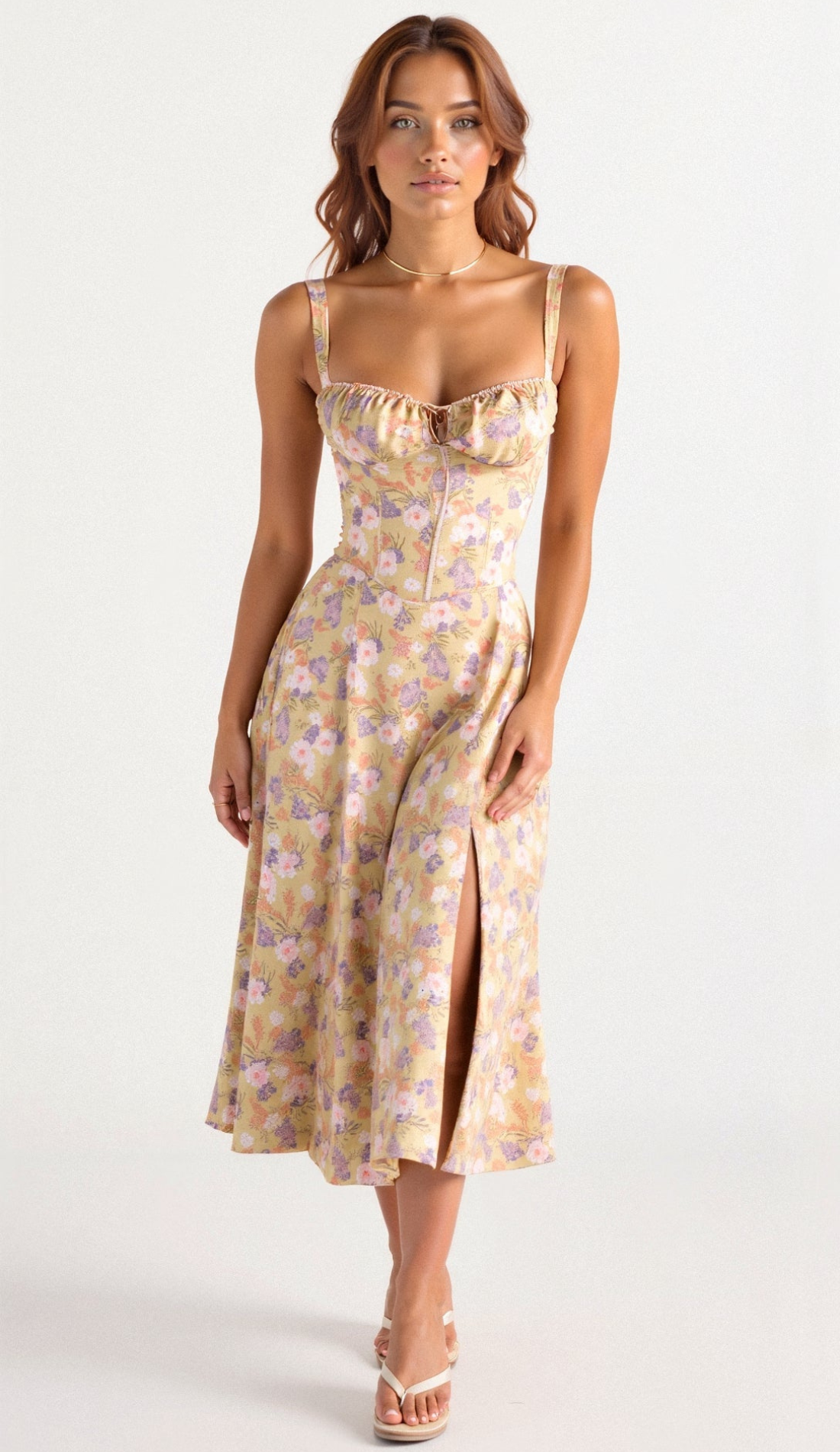 WW | Blumen Kleid für Frauen Midi