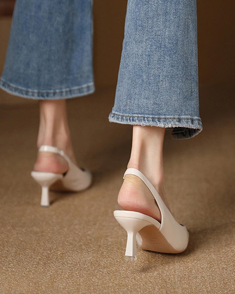 WW | Einfarbige, Temperamentvolle High Heels mit Spitzer Zehenpartie