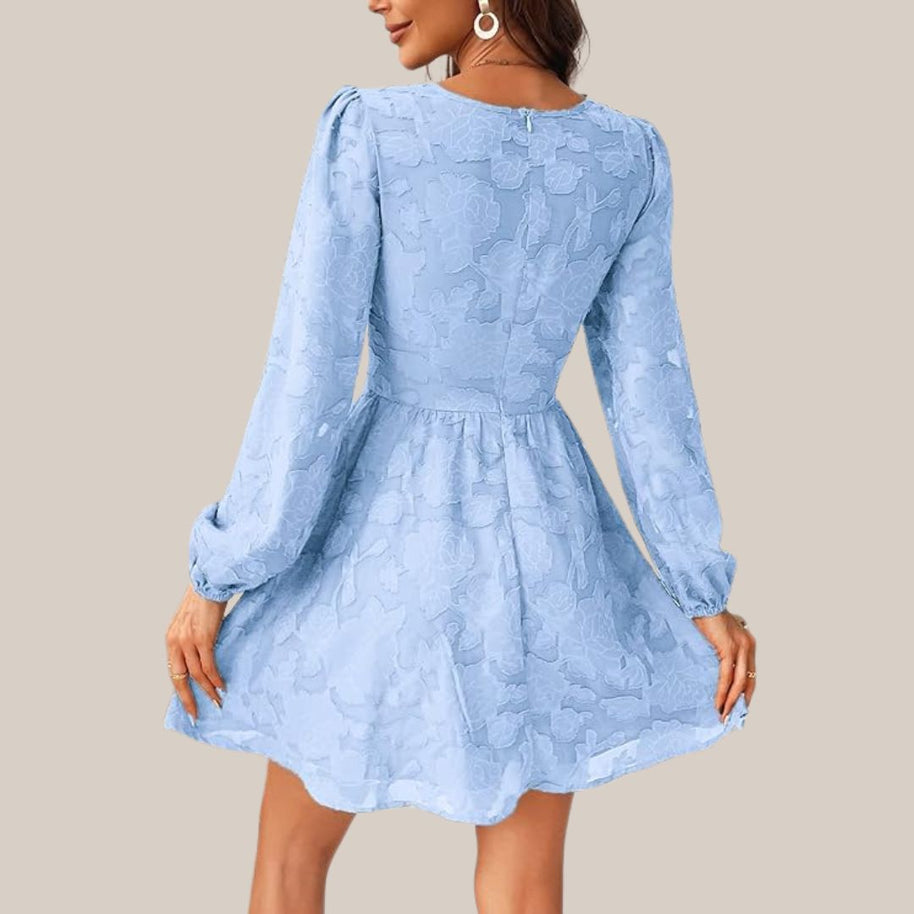 WW | Schickes Langarmkleid mit tiefem V-Ausschnitt
