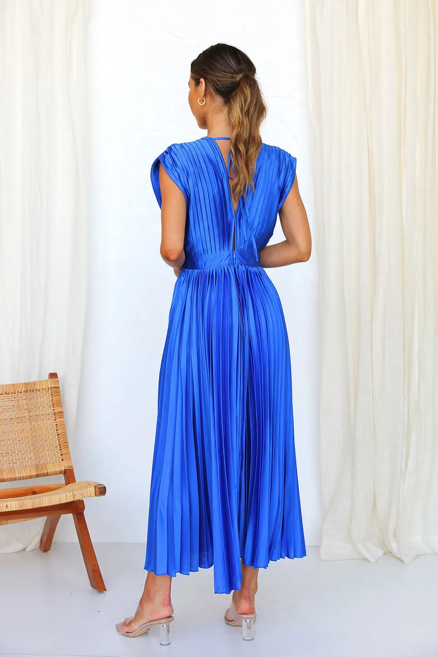 WW | Faltendes Plunge Midi Kleid
